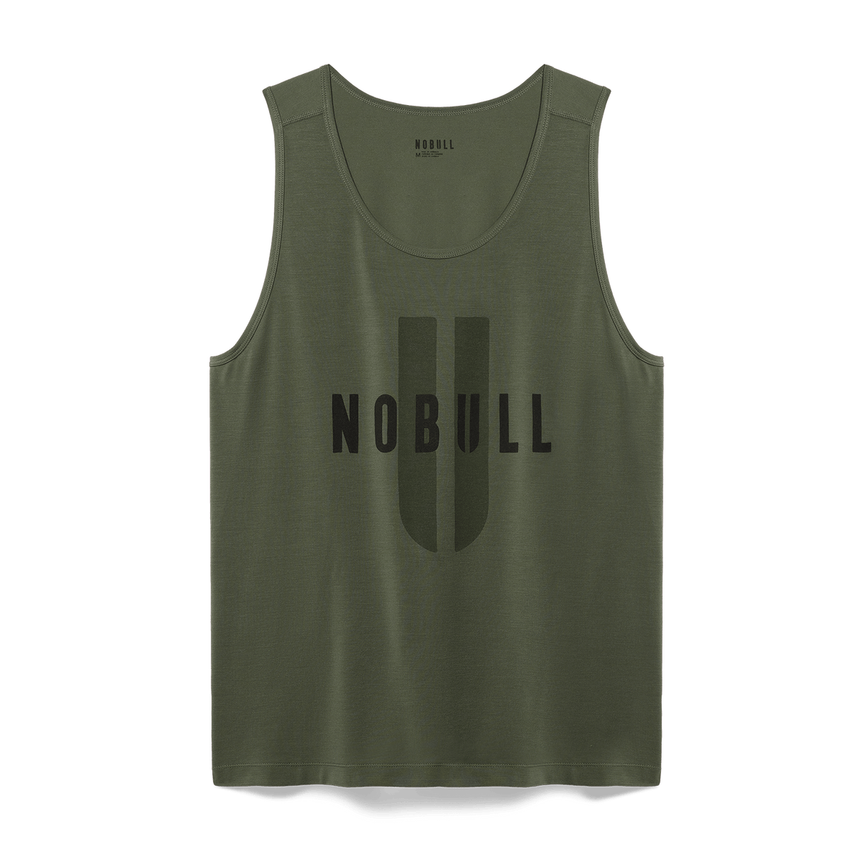 Men's Dark Army NOBULL U Tank Flat Lay Angle.
