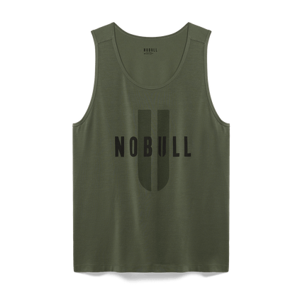 Men's Dark Army NOBULL U Tank Flat Lay Angle.
