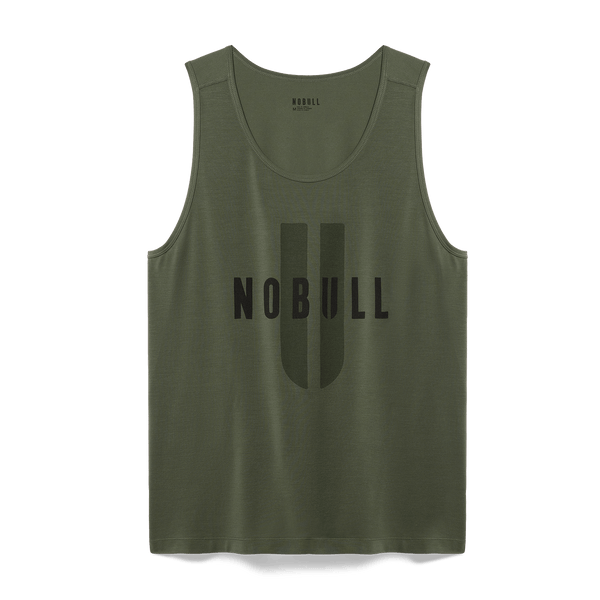 Men's Dark Army NOBULL U Tank Flat Lay Angle.