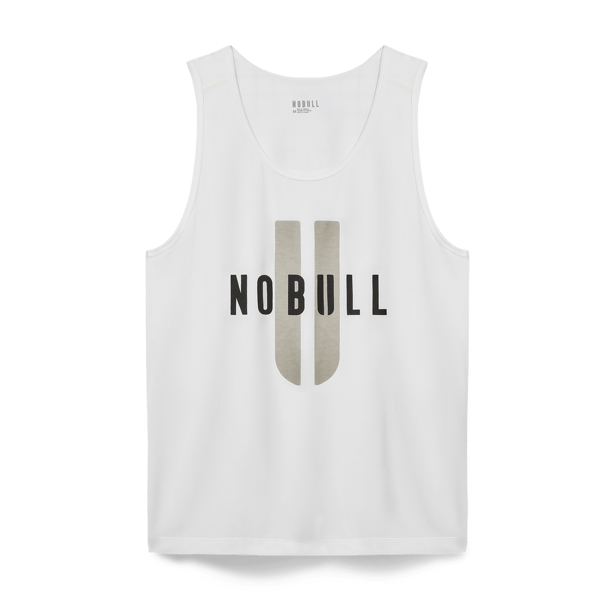 Men's White NOBULL U Tank Flat Lay Angle.
