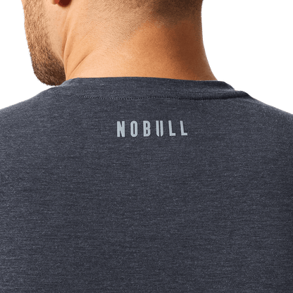 Men's Heather Charcoal NOBULL U Tee Back Detail Angle.