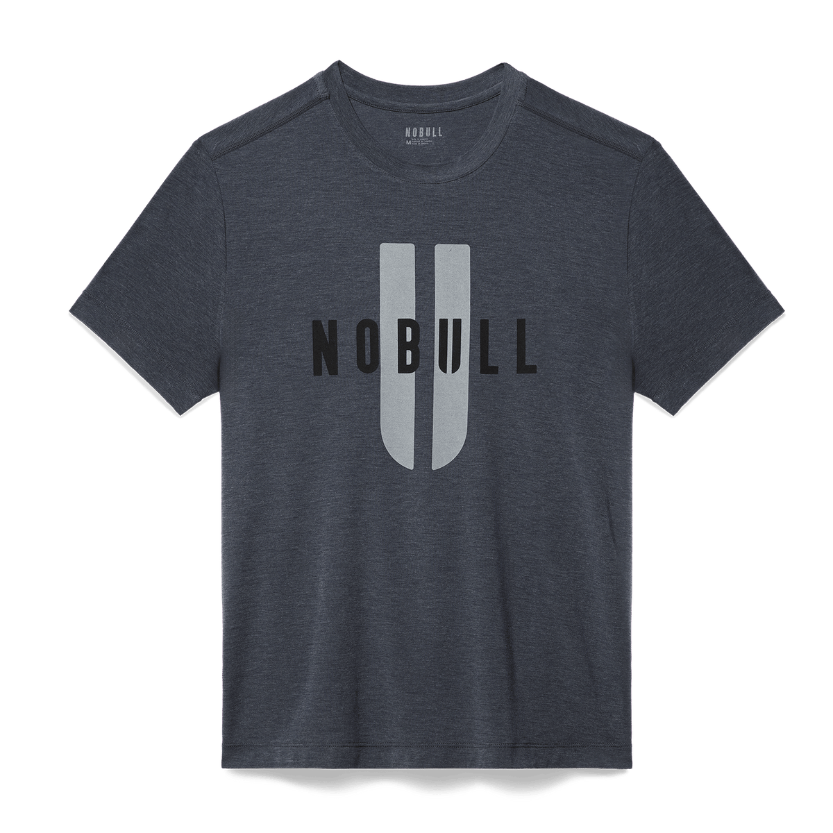 Men's Heather Charcoal NOBULL U Tee Flat Lay Angle.