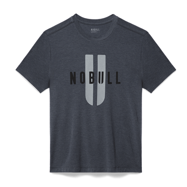 Men's Heather Charcoal NOBULL U Tee Flat Lay Angle.