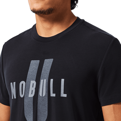 Men's Black NOBULL U Tee Front Detail Angle.
