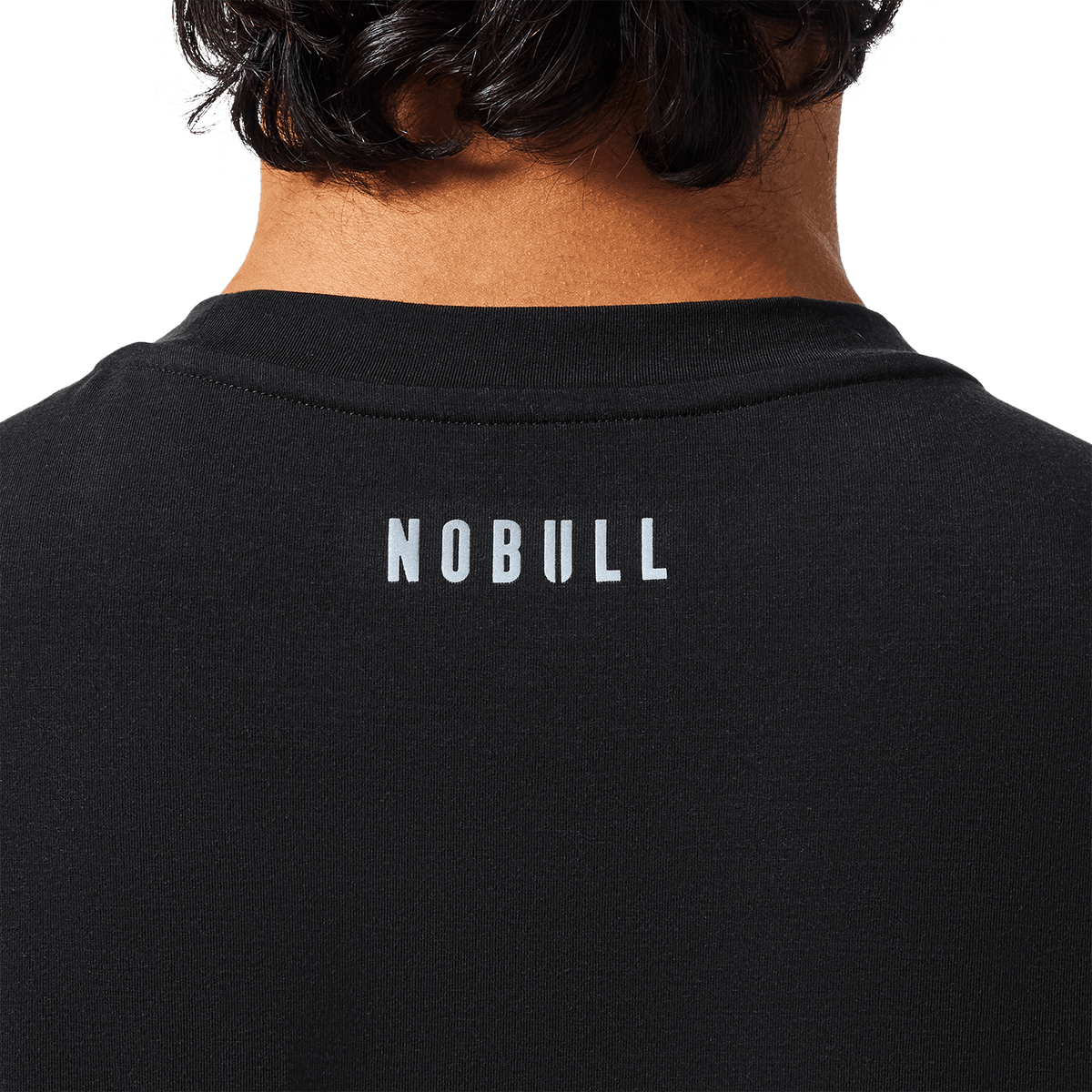 Men's Black NOBULL U Tee Back Detail Angle.