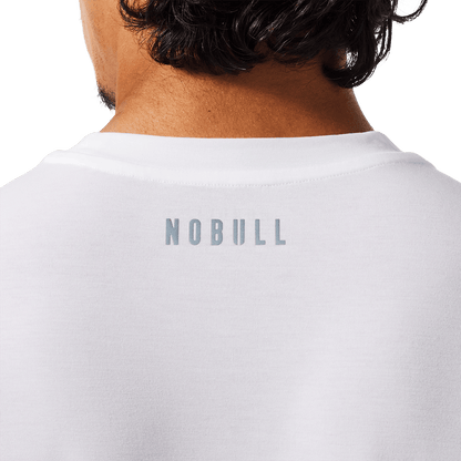 Men's White NOBULL U Tee Back Detail Angle.