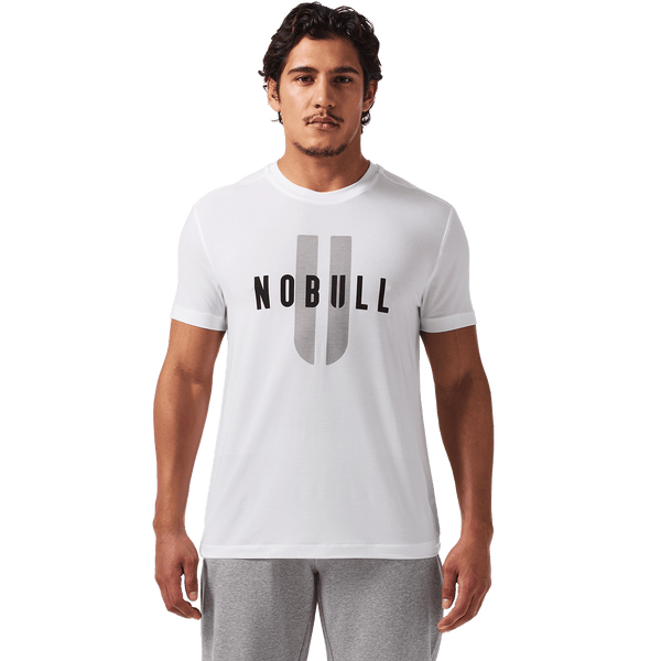 Men's White NOBULL U Tee Front Angle.