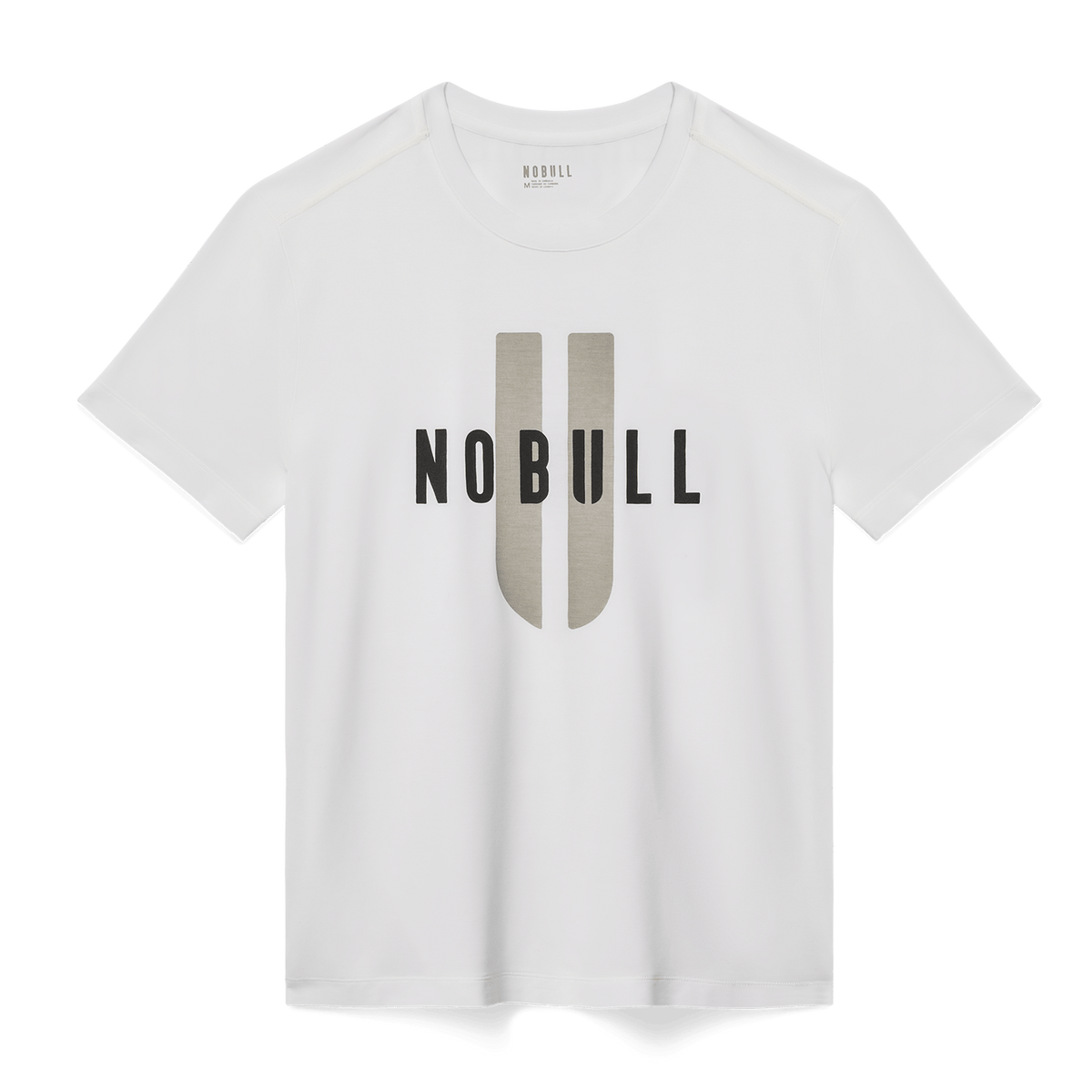 Men's White NOBULL U Tee Flat Lay Angle.