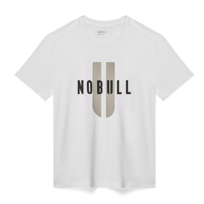 Men's White NOBULL U Tee Flat Lay Angle.