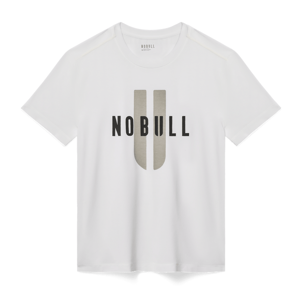Men's White NOBULL U Tee Flat Lay Angle.
