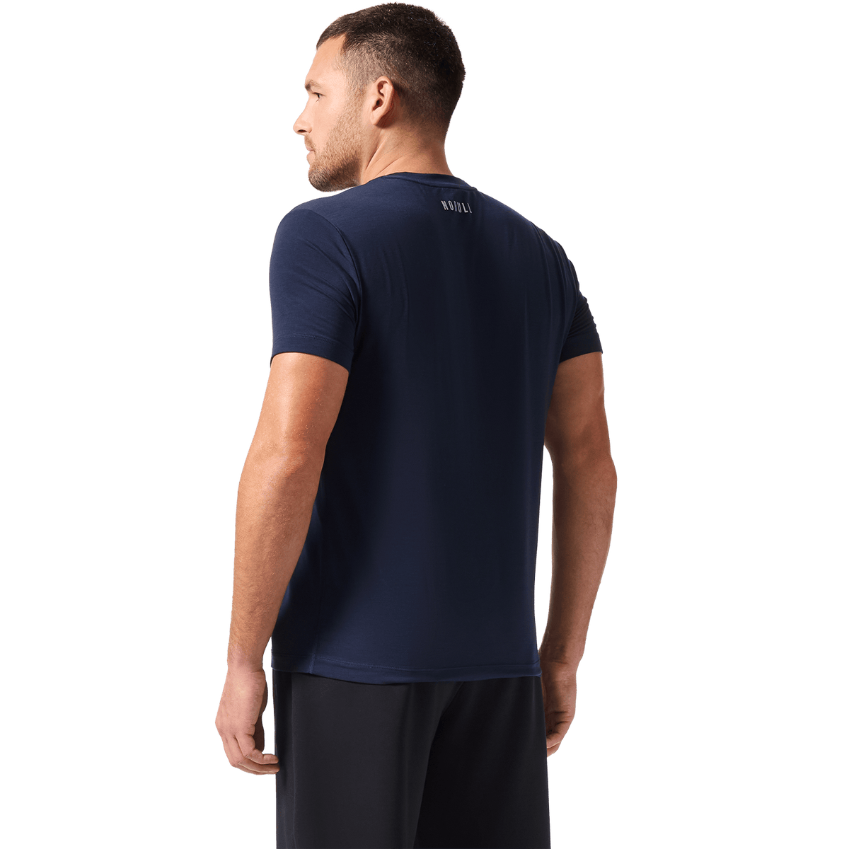 Men's Night Navy NOBULL U Tee Flat Back Angle.