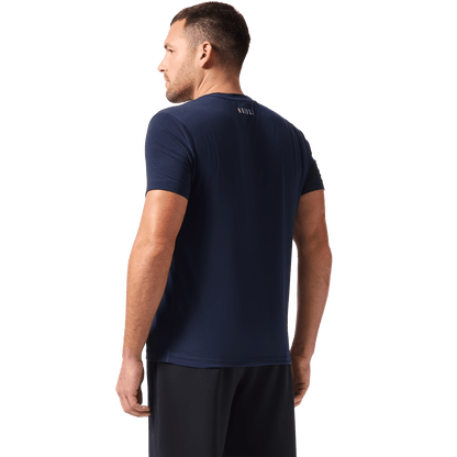 Men's Night Navy NOBULL U Tee Flat Back Angle.
