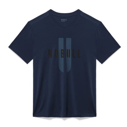 Men's Night Navy NOBULL U Tee Flat Lay Angle.
