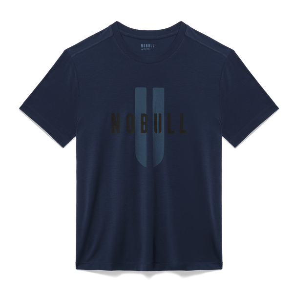 Men's Night Navy NOBULL U Tee Flat Lay Angle.