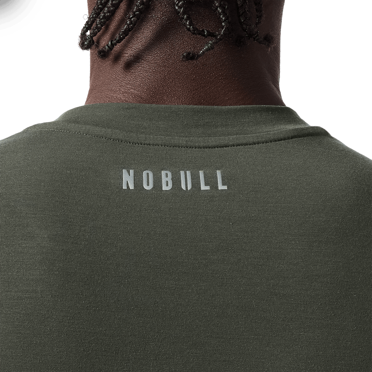 Men's Dark Army NOBULL U Tee Back Detail Angle.