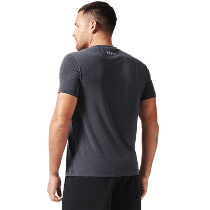 Men's Heather Charcoal NOBULL U Tee Back On Body Angle.