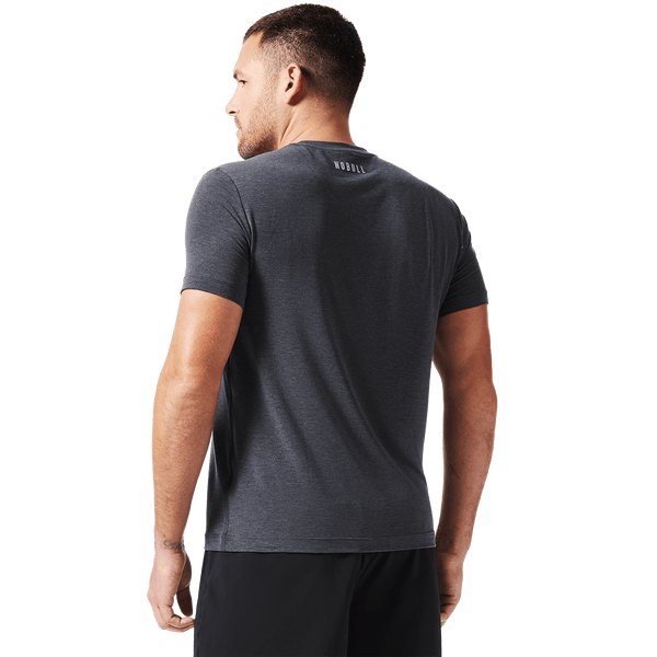 Men's Heather Charcoal NOBULL U Tee Back On Body Angle.