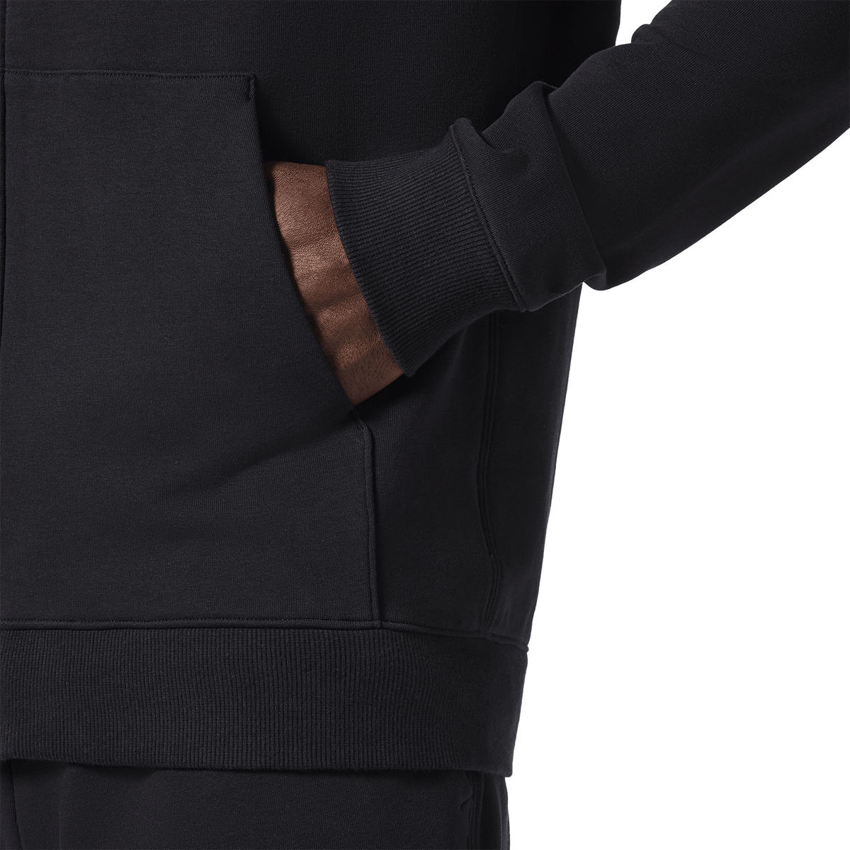 Men's Black NOBULL Zip-Up Jacket Pocket Detail Angle.
