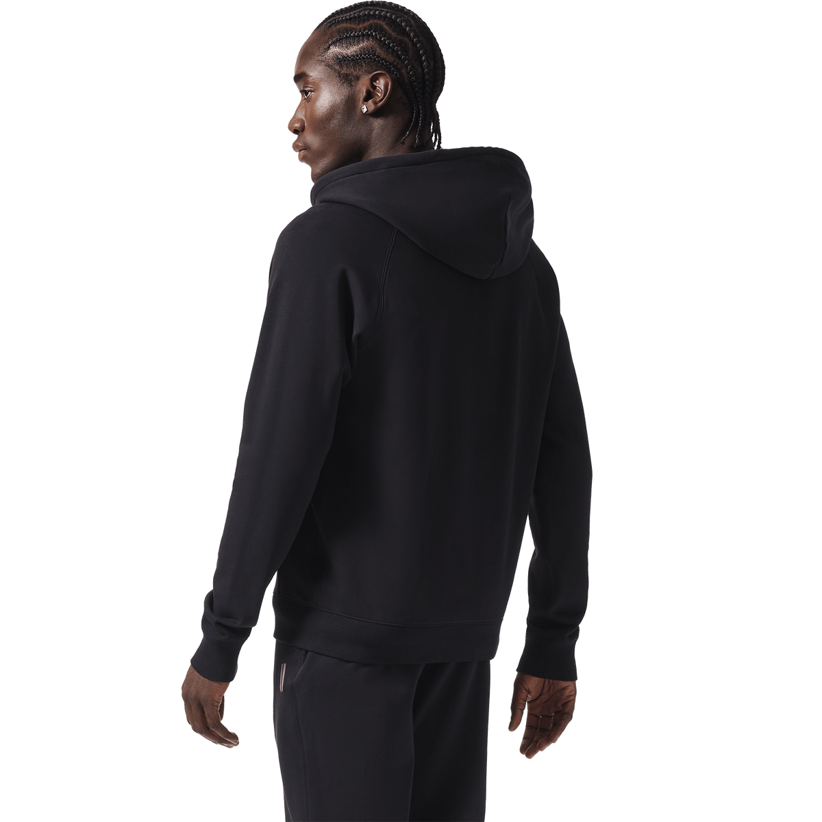 Men's Black NOBULL Zip-Up Jacket Back On Body Angle.