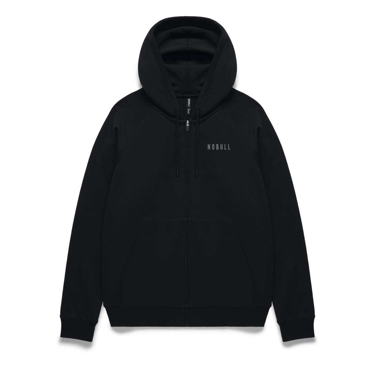 Men's Black NOBULL Zip-Up Jacket Flat Lay Angle.