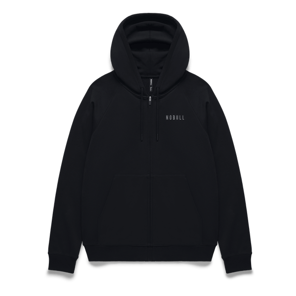 Men's Black NOBULL Zip-Up Jacket Flat Lay Angle.