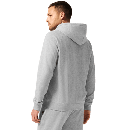 Men's Grey Heather NOBULL Zip Up Jacket Back On Body Angle.