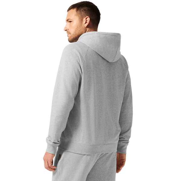 Men's Grey Heather NOBULL Zip Up Jacket Back On Body Angle.