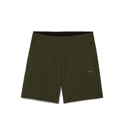 Men's Dark Army NOBULL Rep Short 6" (Lined) Flat Lay Angle.