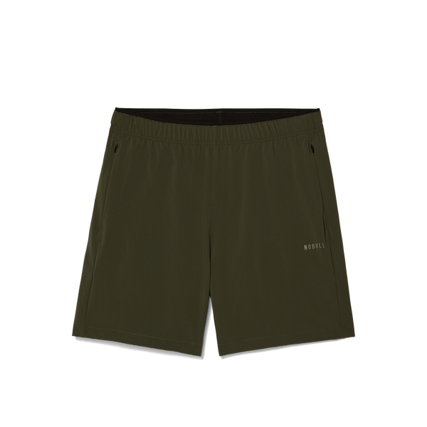 Men's Dark Army NOBULL Rep Short 6" (Lined) Flat Lay Angle.