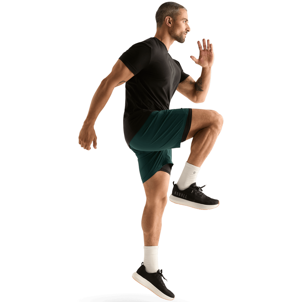 Men's Dark Ivy NOBULL Rep Short 6" (Lined) Action Shot Angle.
