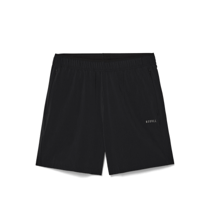 Men's Black NOBULL Rep Short 6" Unlined Short Flat Lay Angle.