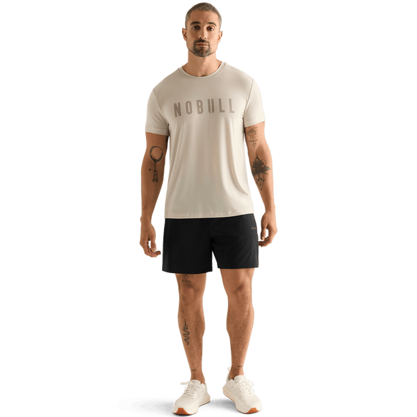 Men's Black NOBULL Rep Short 6" Unlined Short Front Full Body Angle.