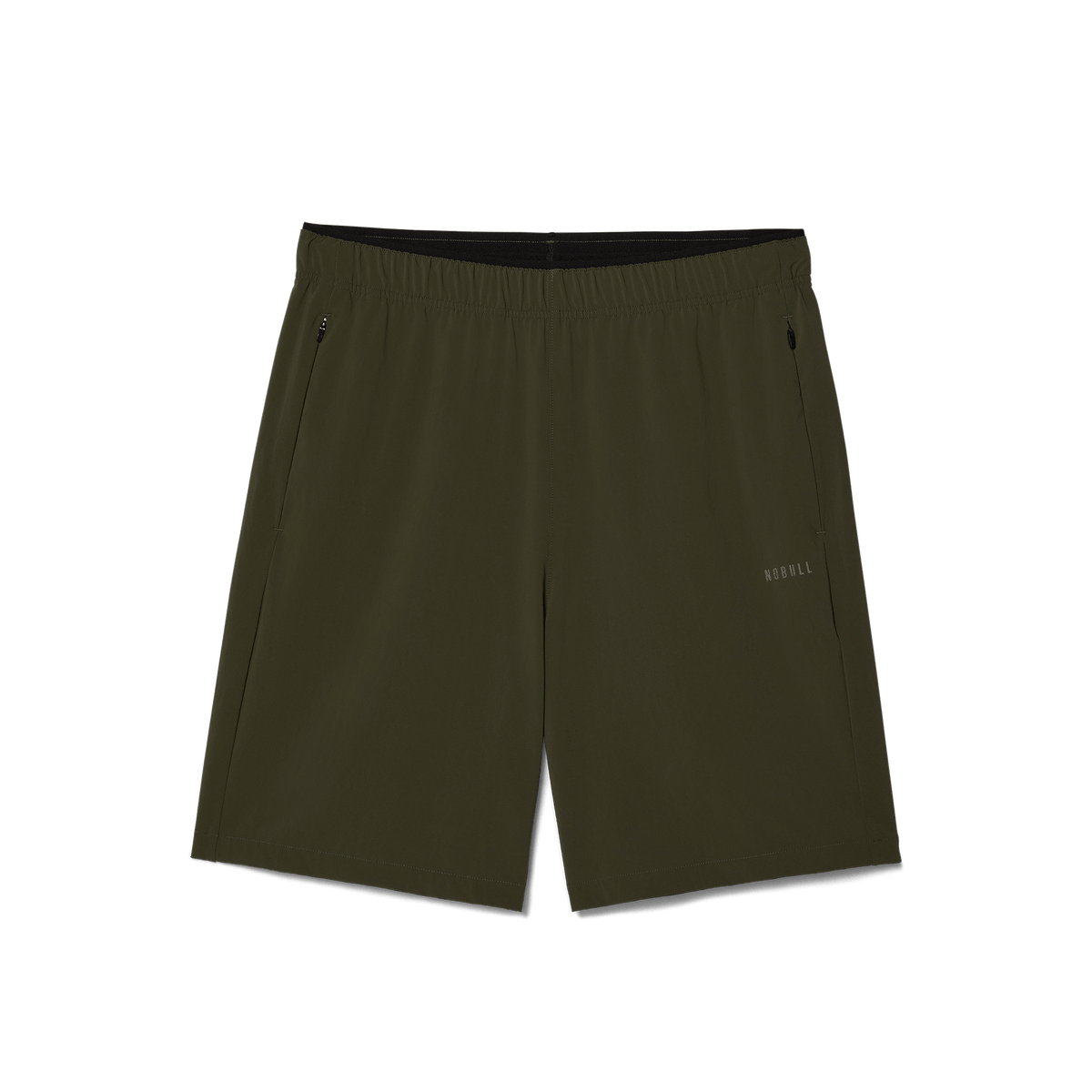 Men's Dark Army NOBULL Rep Short 8" Flat Lay Angle.