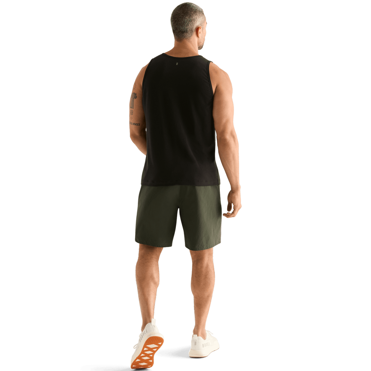 Men's Dark Army NOBULL Rep Short 8" Back Full Body Angle.