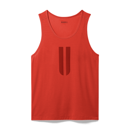 Men's Crimson U Tank Flat Lay Angle.