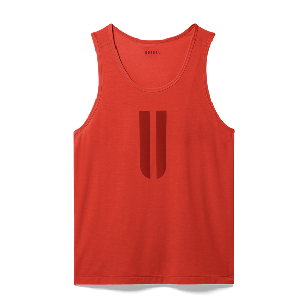 Men's Crimson U Tank Flat Lay Angle.