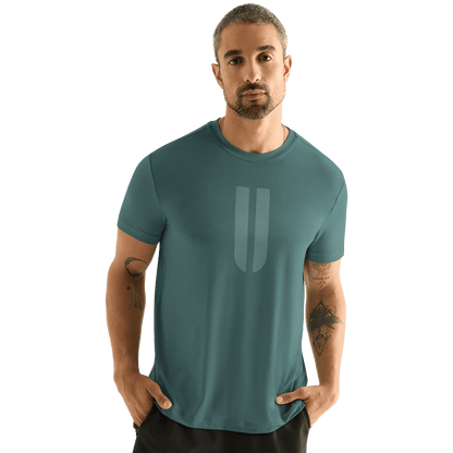 Men's Silver Pine U Tee Front Angle.
