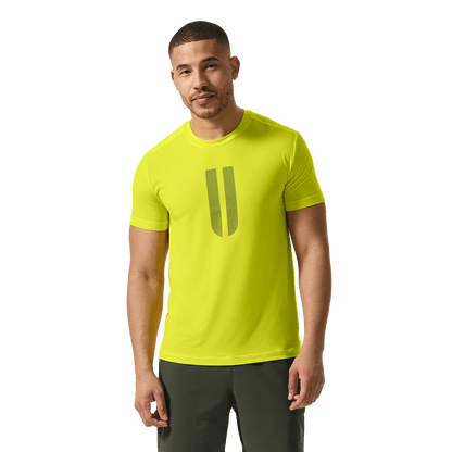 Men's Zest U Tee Front On Body Angle.