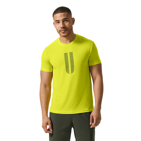 Men's Zest U Tee Front On Body Angle.