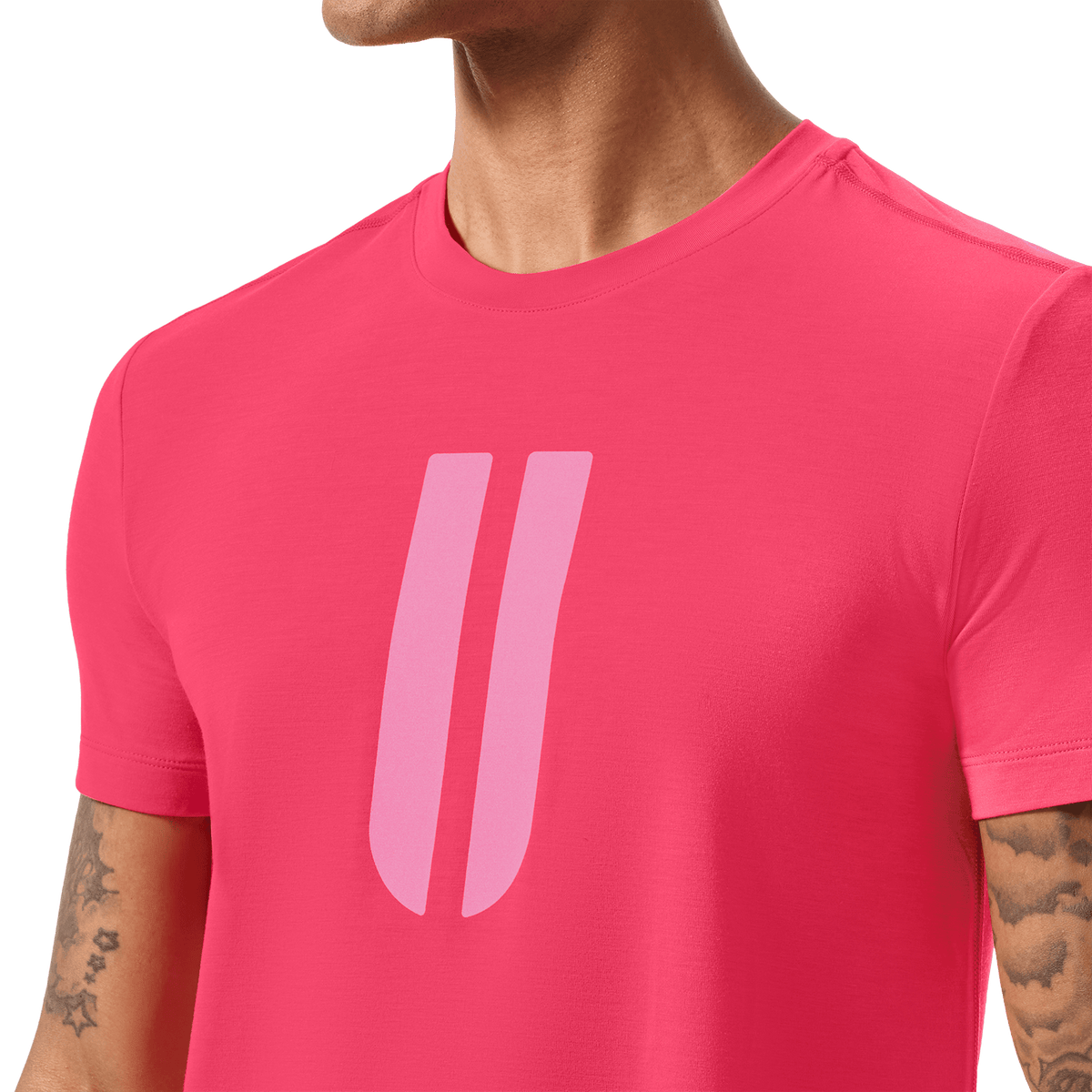 Men's Punch U Tee Front Detail Angle.