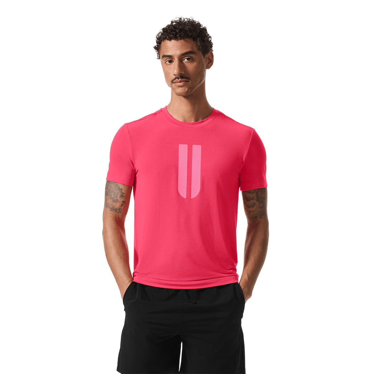 Men's Punch U Tee Front On Body Angle.