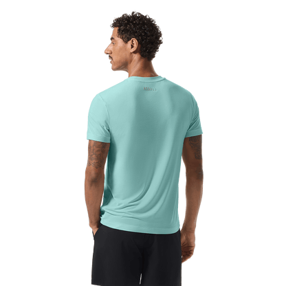 Men's Blue Haze U Tee Back On Body Angle.