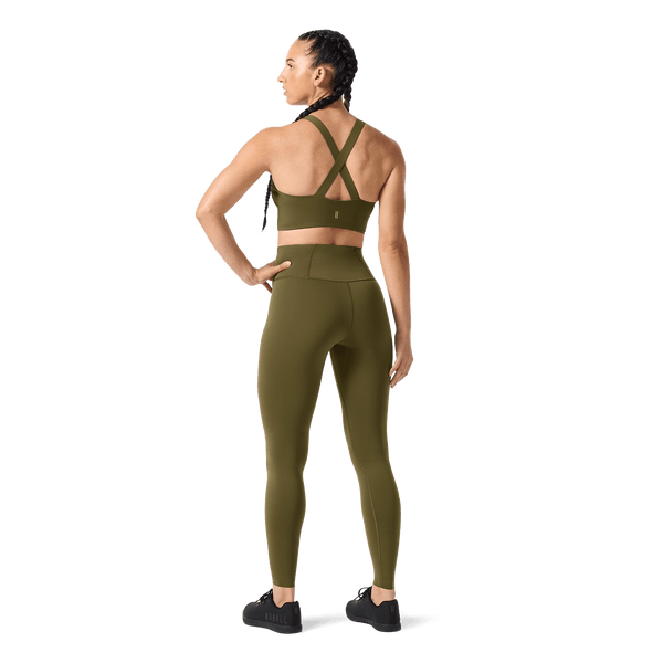 NOBULL Tactical Green Drive Longline Bra Back Full Body Angle.