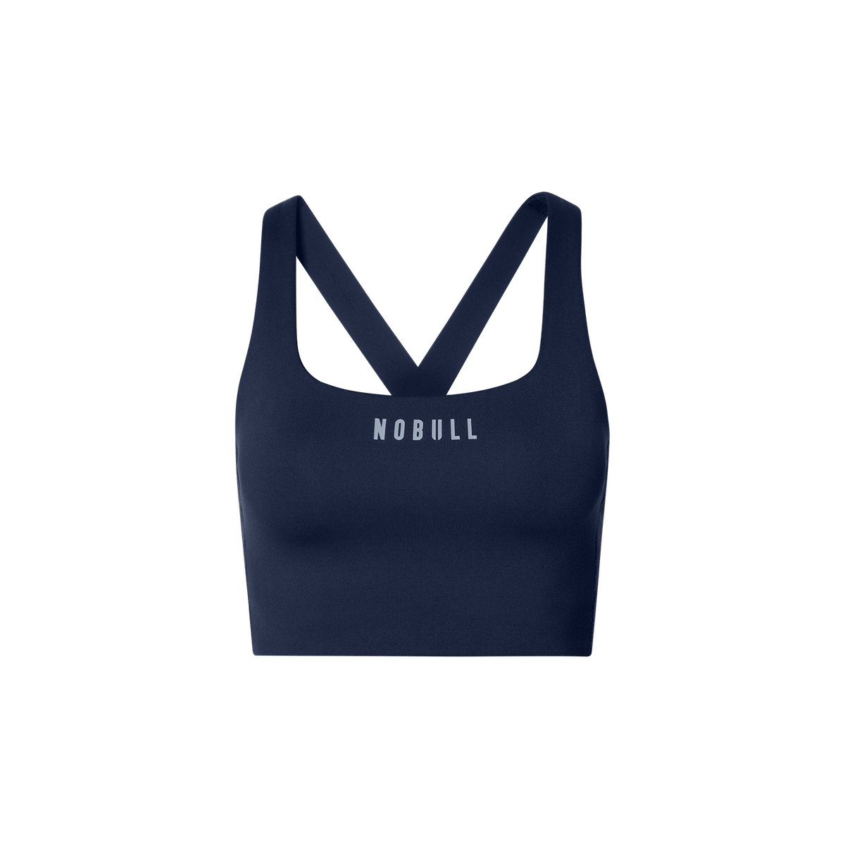 NOBULL Night Navy Drive Longline Bra Front Detail Angle.