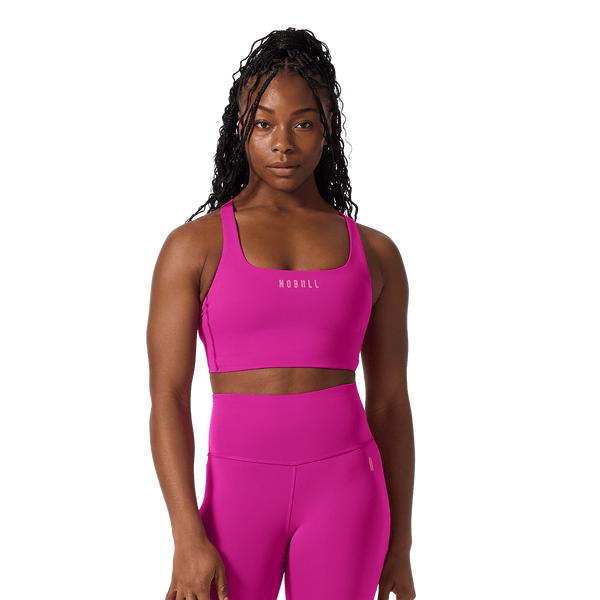 NOBULL Vivid Fuchsia Drive Longline Bra Front Angle.