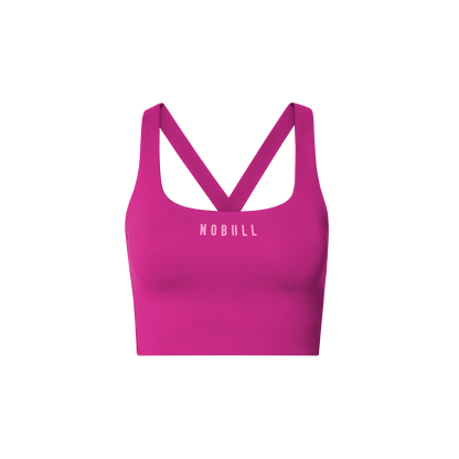 NOBULL Vivid Fuchsia Drive Longline Bra Front Silhouette Angle.