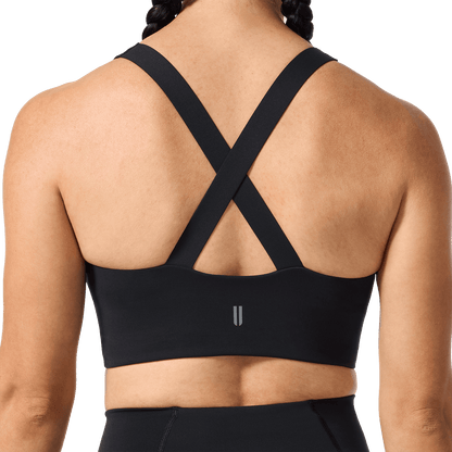 NOBULL Black Drive Longline Bra Back Detail Angle.
