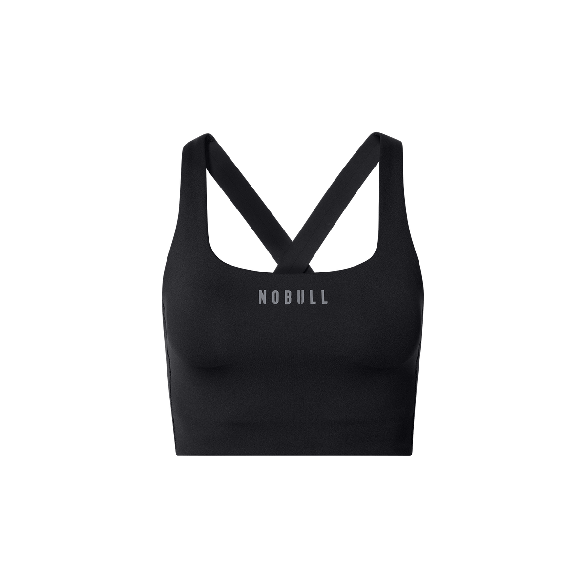 NOBULL Black Drive Longline Bra Front Silhouette Angle.