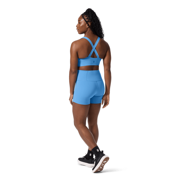 NOBULL Light Blue Drive Longline Bra Back Full Body Angle.