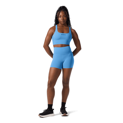 NOBULL Light Blue Drive Longline Bra Front Full Body Angle.